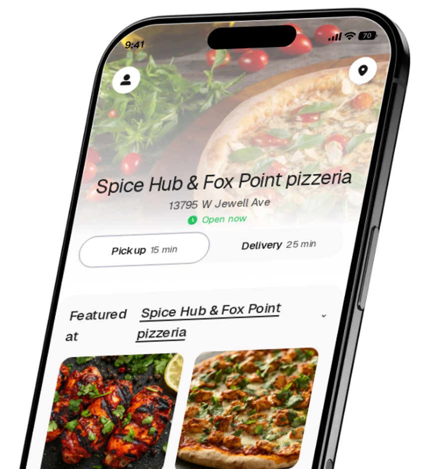Spice Hub & Fox Point pizzeria app preview